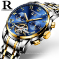 Ontheedge 032 Hot Sale Fashion Men Watches Automatic Tourbillon Mechanical Watch Luminous Waterproof Calendar Blue Watches